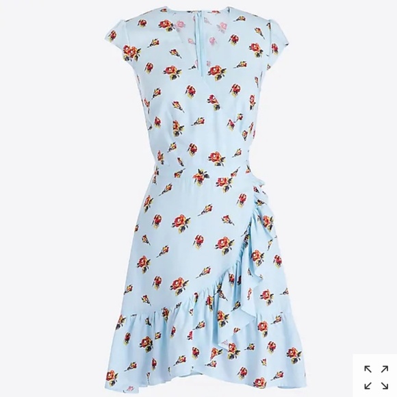 J. Crew Dresses & Skirts - J Crew Faux Wrap Floral Ruffled Mini Dress
